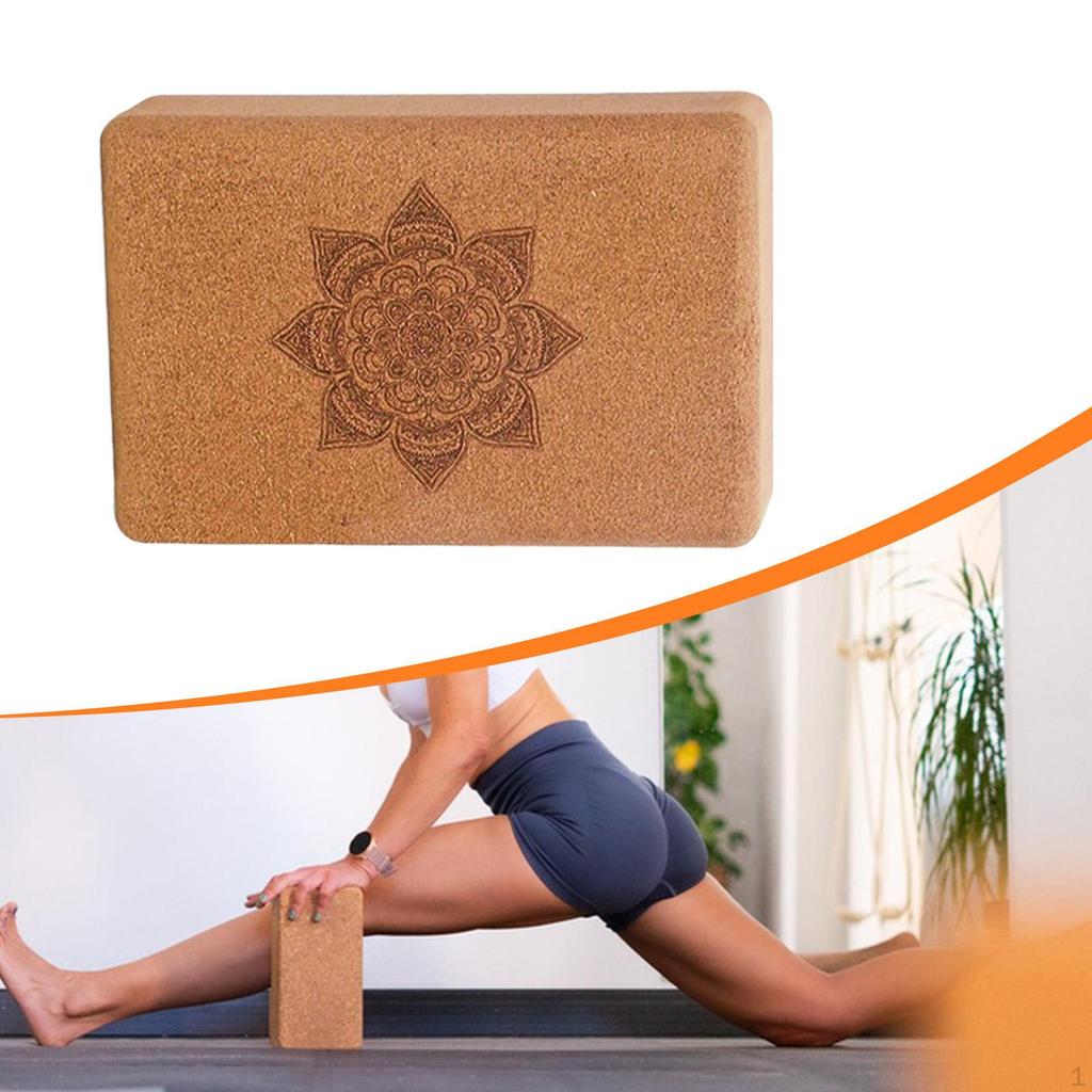Cork Yoga Block Exercise Assistive Equipment Wooden Accessory for Fitness Home Gym