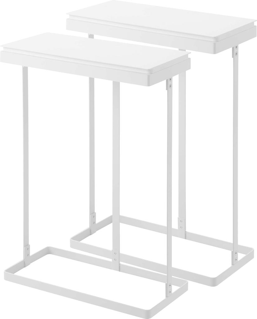 Yamazaki Jitsugyo Slim Garbage Bag Holder with Lid 45L Side Open Set of 2 White W39 X D19 X H55cm Tower Trash Can Easy To Replace 1727 (per Piece)