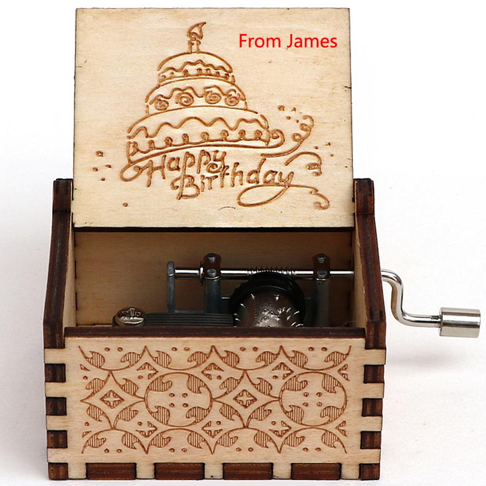 Private custom carved wooden Empty music box movie theme custom music box Christmas birthday gift Wood gift custom Wedding Gifts 3