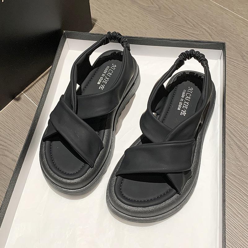 Fashion Sandals Women Platform Sandals Summer Women Fashion PU Lightweight Buckle Platform Heel Sandalias Mujer