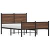 Metal Bed Frame without Mattress Oak Effect 120 x 190 cm