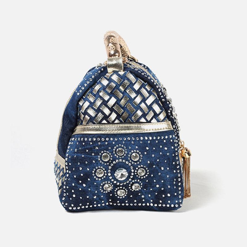 Дизайнерская тканая женская сумка Известный бренд со стразами Сумка на плечо Роскошные сумки Джинсовая сумка