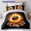 Burning ball Pattern Bedding Quilt Set Quilt Cover Pillowcase Home Decoration Birthday Gift (1 * duvet cover + 2 * pillowcase, without core)