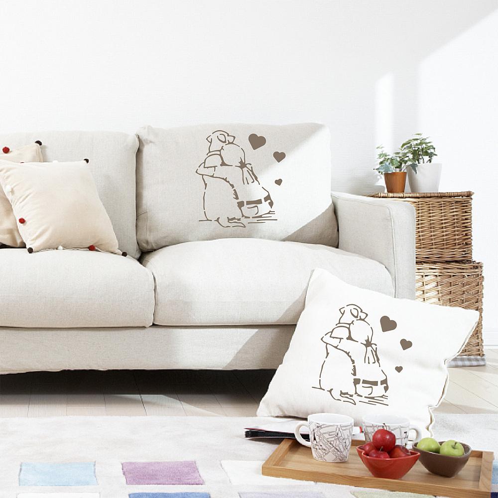 PET Plastic Drawing Painting Stencils Templates Square Creamy White Dog Pattern 30x30cm