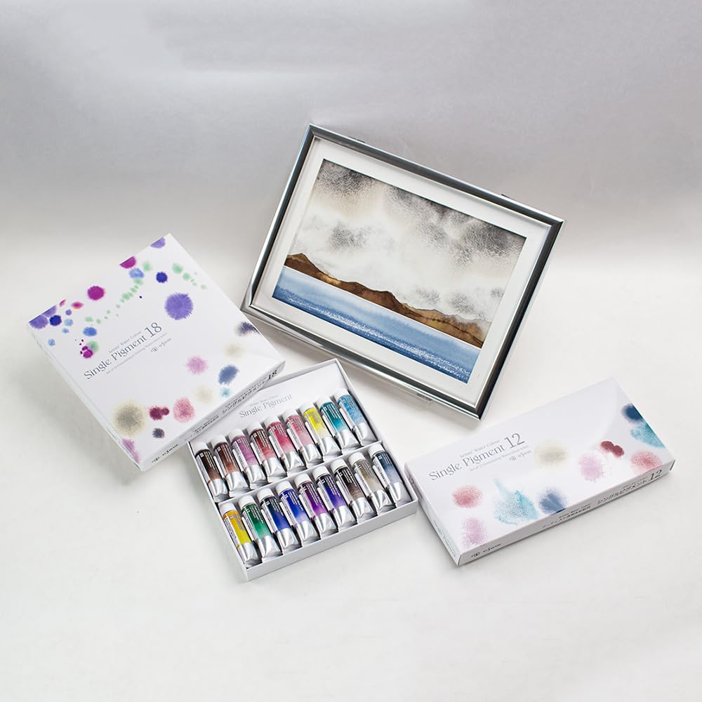 Kusakabe Монопигментная акварель Грануляция 314055 Краски, и Морение, Набор из 18 цветов,