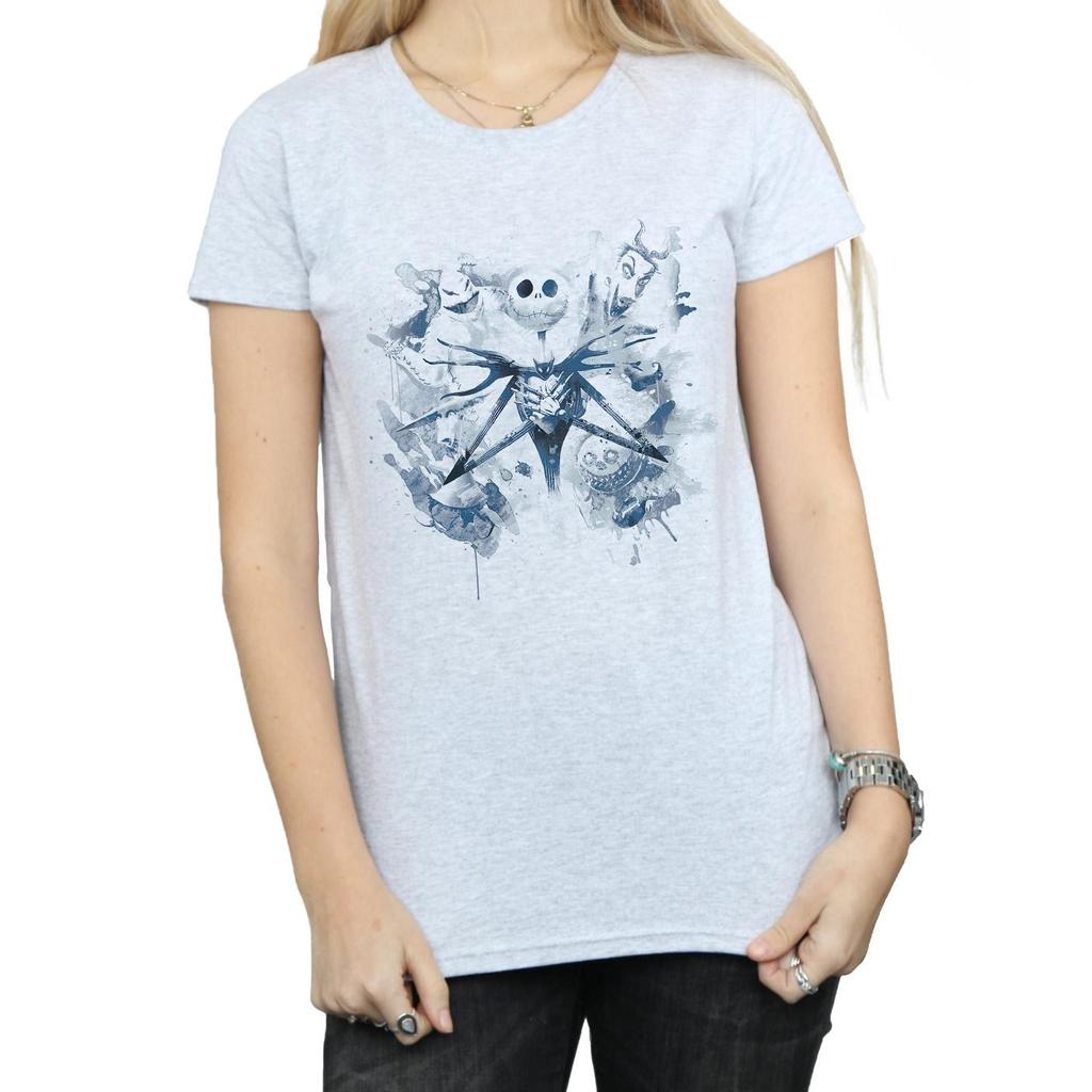 Disney Womens/Ladies Nightmare Before Christmas Paint Spray Carers Cotton T-Shirt
