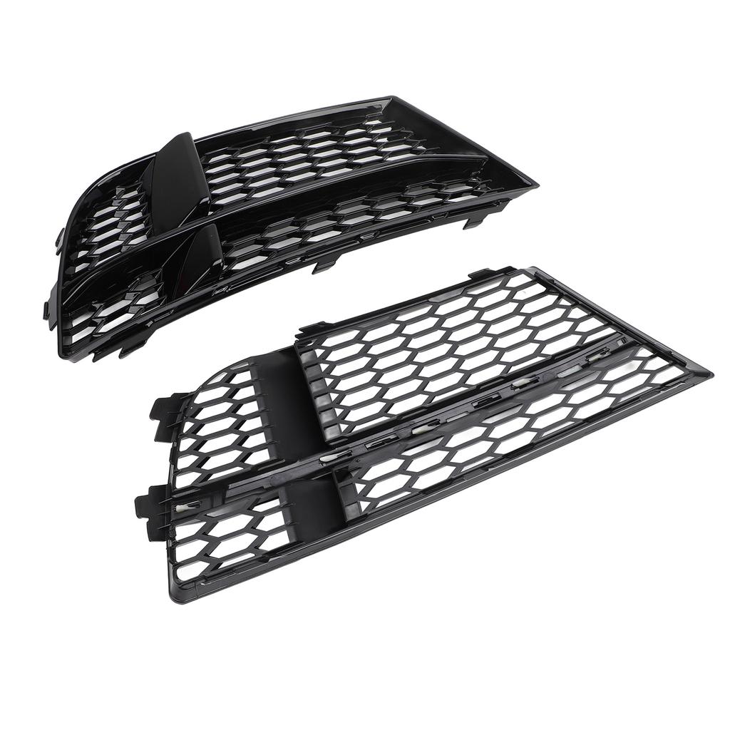 Front Bumper Fog Light Grille 8V3807681AE Fog Lamp Grill Trim for A3 8V S‑Line 2016‑2020 Gloss Black