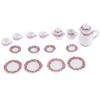 15Pcs Dollhouse Miniature Tableware Porcelain Ceramic Coffee Tea Cups Set Toys