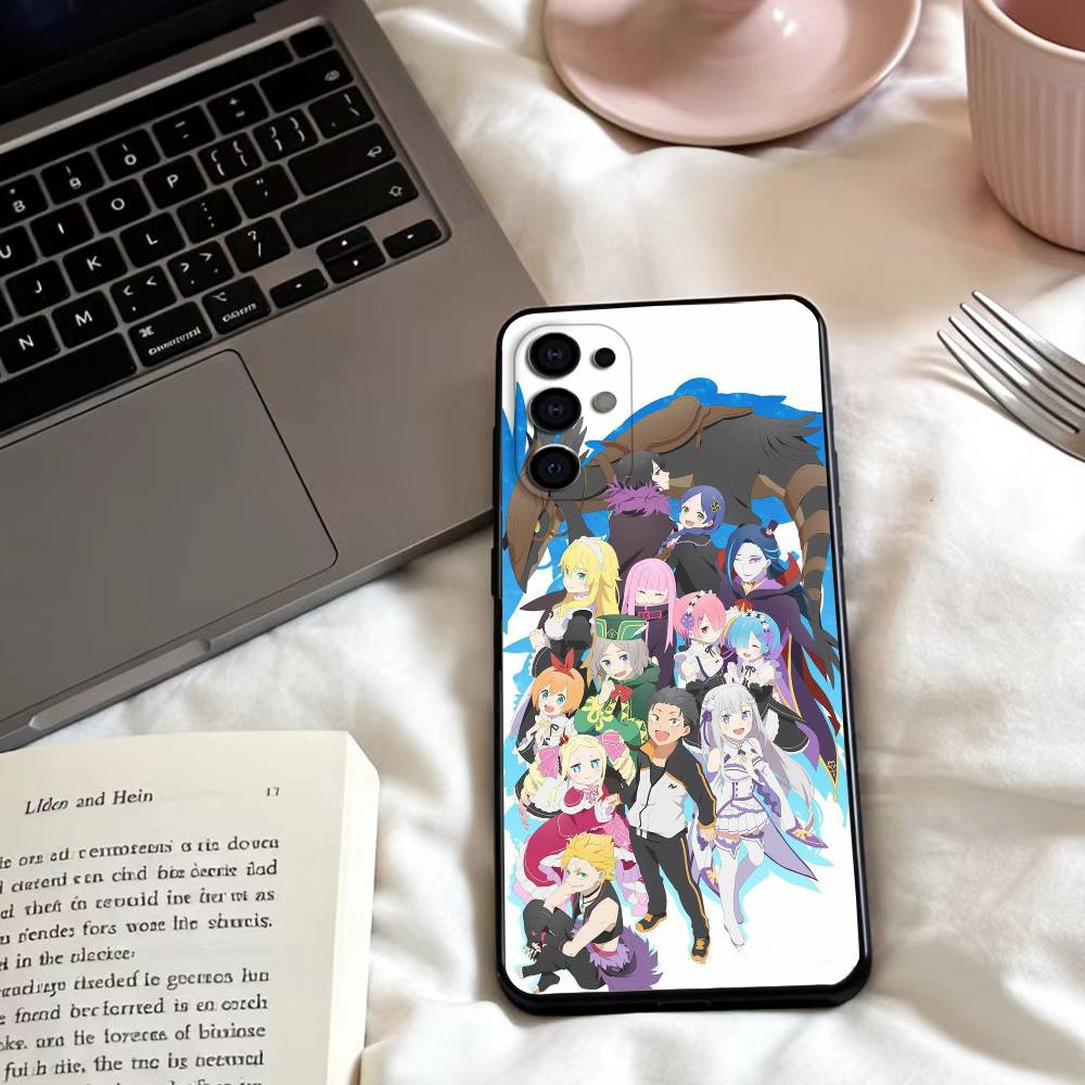 Чехол для телефона Re:Zero. Начни жизнь в другом мире. Для Samsung S25, 24, 23, 22, 30, 21, 10, 9, Ultra, Plus, Lite, FE, 4, 5 G. Мягкий черный чехол