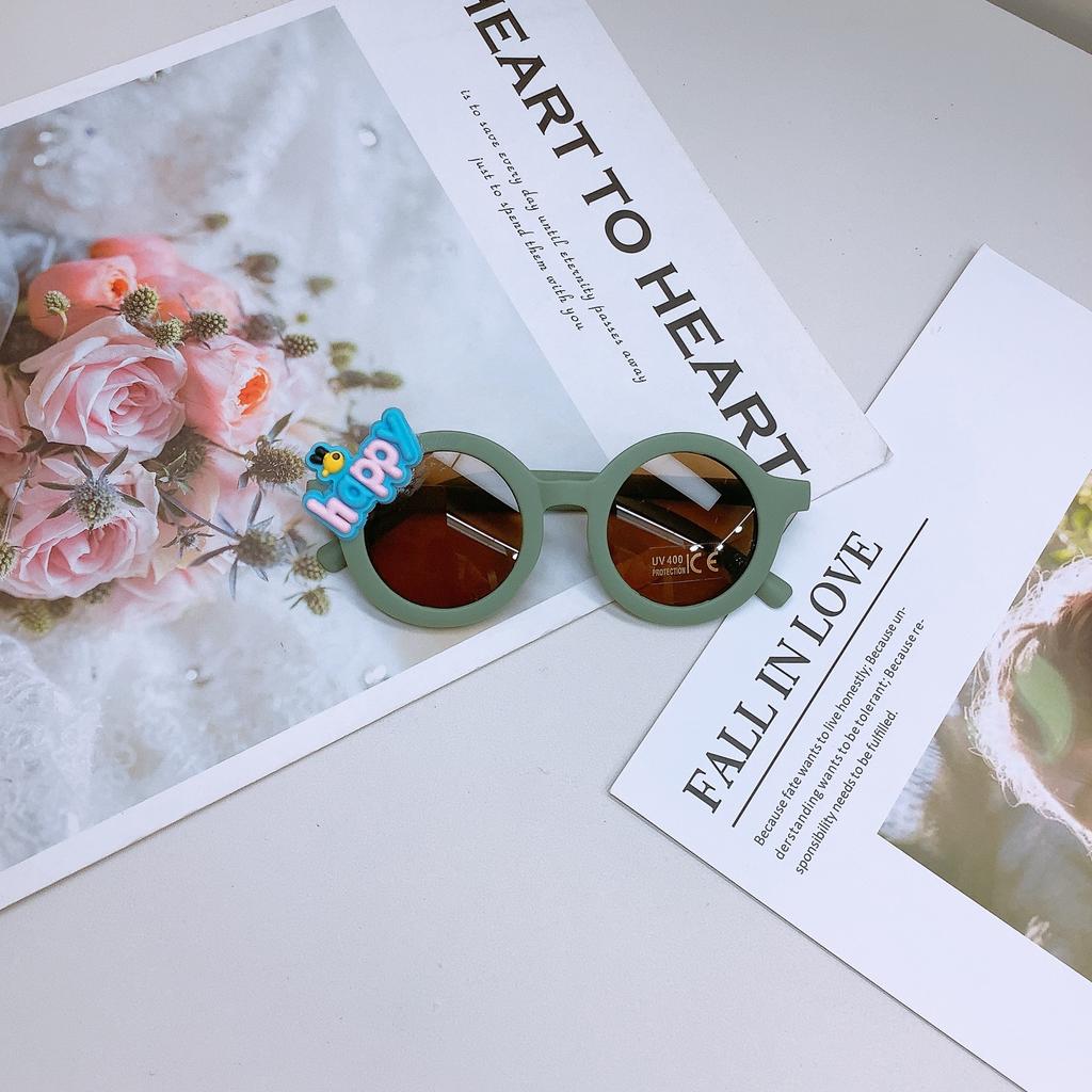 Модные детские солнцезащитные очки, милые липкие цветочные детские солнцезащитные очки, солнцезащитный крем, вогнутая форма, детские очки Tide