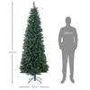 210cm Pencil-Shaped Christmas Tree with Foldable Base and 687 Branches for Bedroom Office, Green