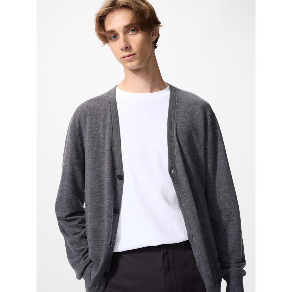 Uniqlo Кардиган с V-образным вырезом из шерсти мериноса