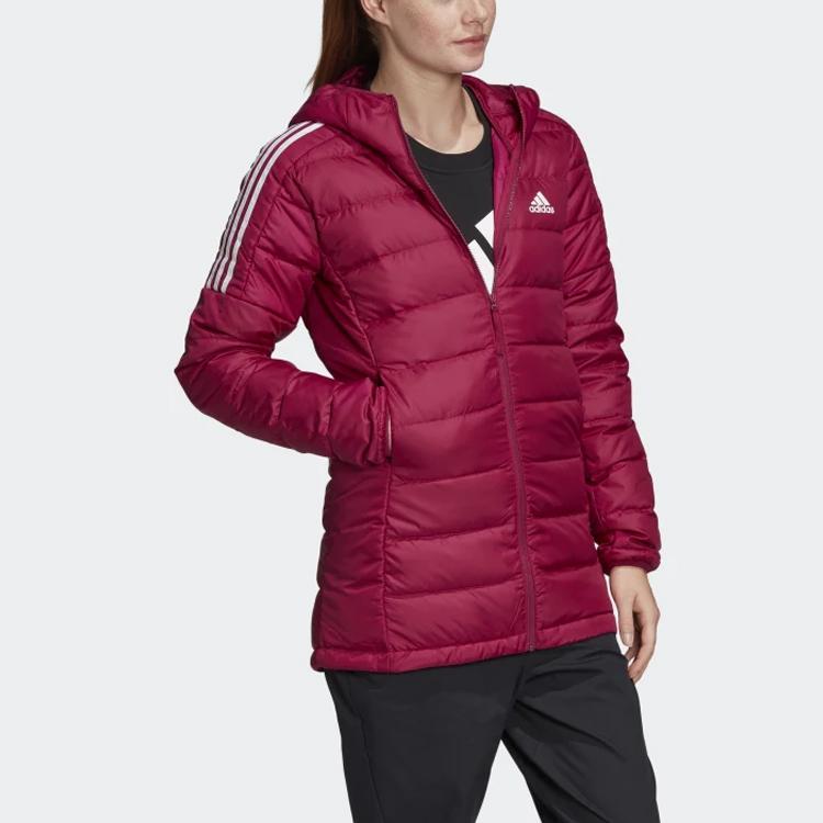 adidas Women's Essentials Light Down Hooded Parka Power Berry GH4592