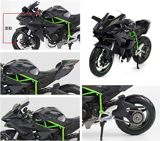 Мини-байк Maisto Kawasaki Ninja H2R, мотоцикл Maisto Kawasaki Ninja H2R 1/12 112