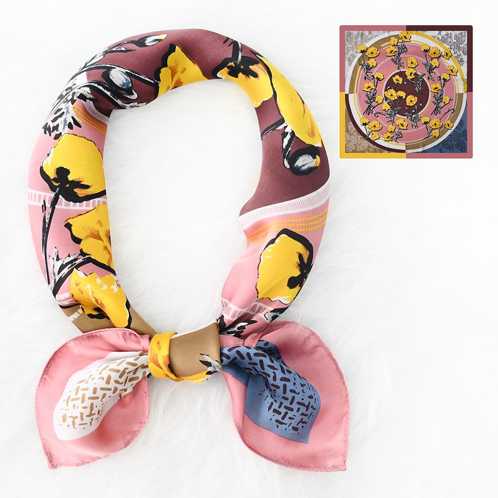 Женский новый модный шелковый шарф с имитацией атмосферы, защитный шарф для шеи, весна, лето, осень, квадратный шарф