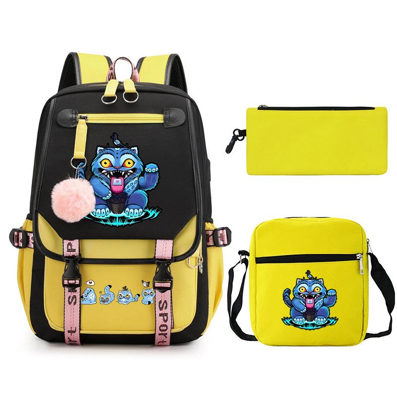Animation Cartoon With High Value Schoolbag, Primary And Secondary School Students Leisure Backpack, Pencil Bag Set