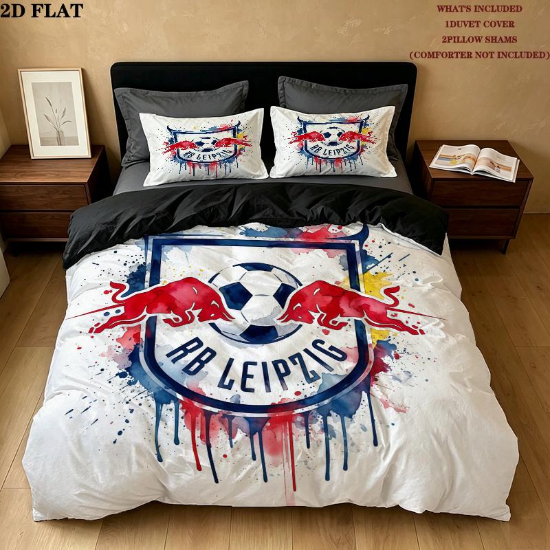RB Leipzig Узор Комплект постельного белья Одеяло Домашний декор Подарок (1 пододеяльник + 2 наволочки без наполнителя)