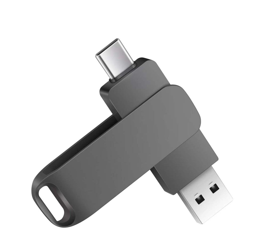 Металлическая USB-флешка с вращающимся корпусом двойного назначения - Высокоскоростная 32 ГБ, 64 ГБ, 128 ГБ, большой емкости