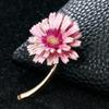 Брошь 'Солнце Облако Розовый' с Многослойными Лепестками Маргаритки - Элегантная Цветочная Заколка-Брошь для Женщин