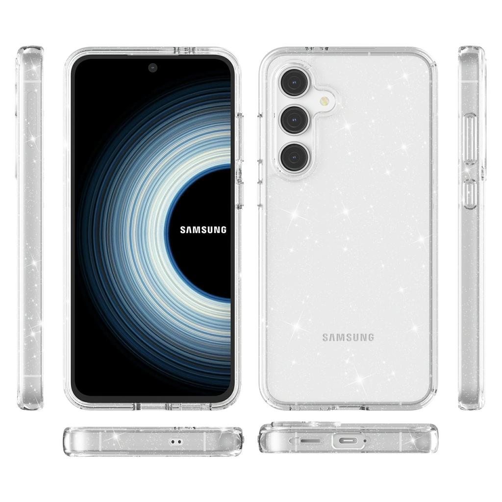 Чехол для Samsung Galaxy S25 FE Сверкающий порошок Блестящий Блестящий Мягкий ТПУ+Твердый ПК Задняя крышка