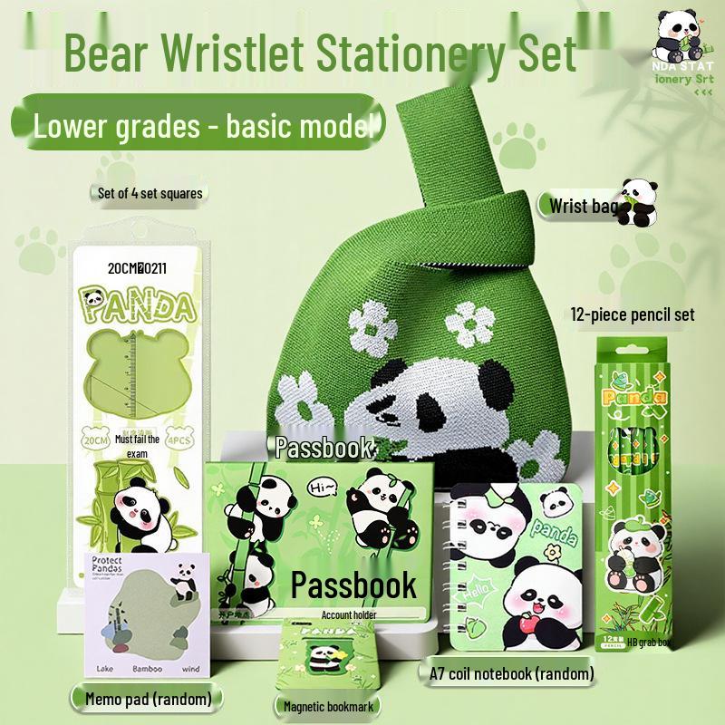 Подарочный набор канцелярских принадлежностей с пандой для школьников: Идеально подходит для обучения, призов в классе, корпоративных подарков или сувениров на день рождения.