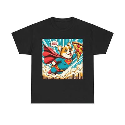 Унисекс Футболка для взрослых Корги Супергерой Ретро Комикс Арт