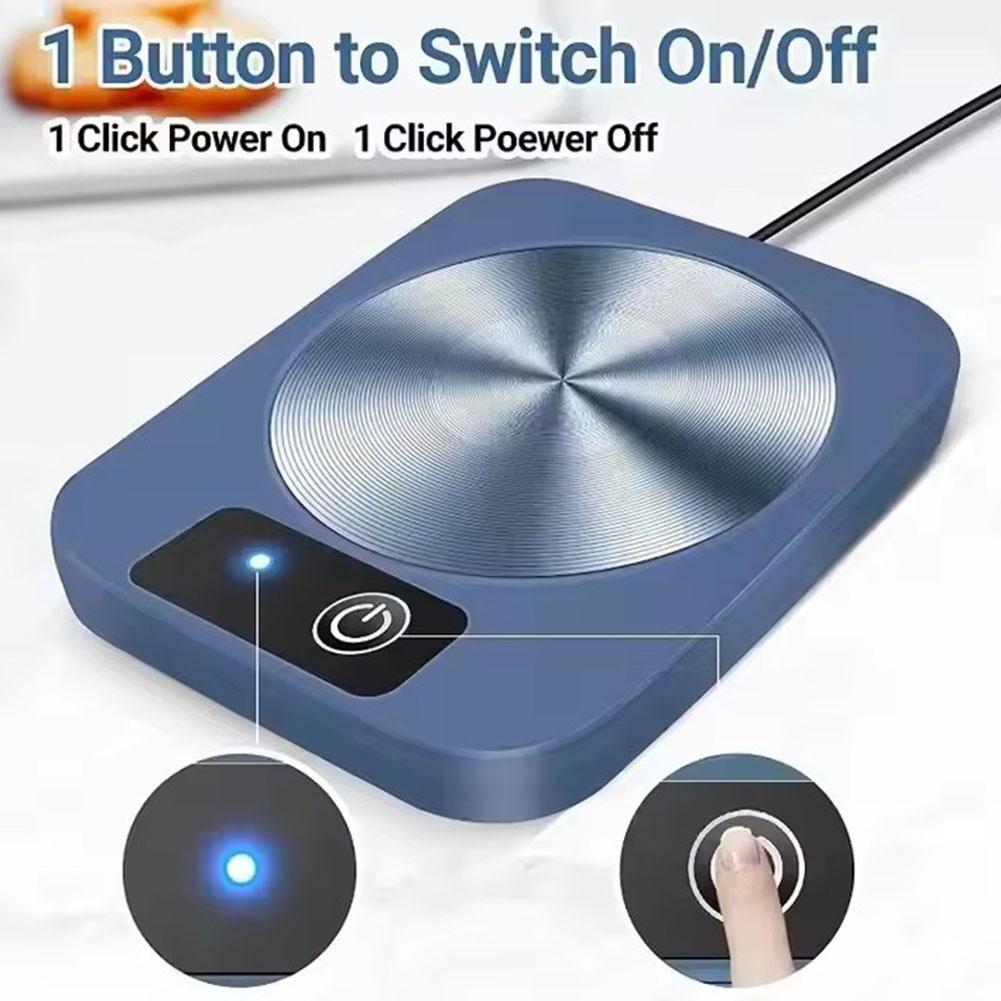 1pc Thermostatic Heated Coaster USB Home Cup Mug Heating Mat Mat Temperature Intelligent . Insu L9E4