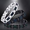 Мужской синий браслет из нержавеющей стали из углеродного волокна, ювелирный подарок
