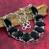 Black Onyx Handmade Gemstone Necklace, 925 Solid Sterling Silver Necklace, Unique Design Jewelry Adjustable Chain Necklace Wedding Gift