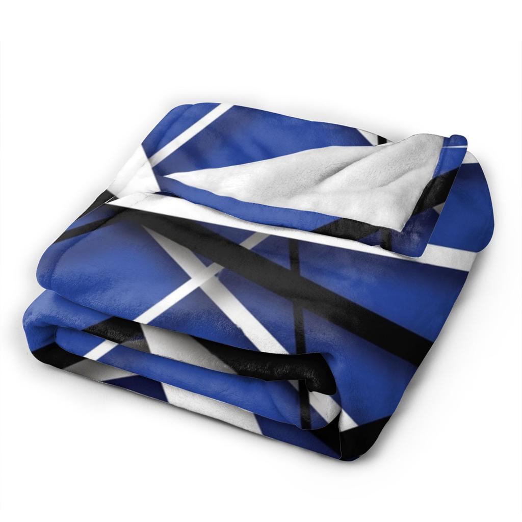 Warm Cozy Blankets Plane Travel Van Halen Blue Rock Stripes Throw Blanket Graphic  Bedspread For Sofa Home