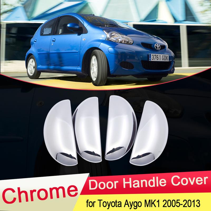 for Toyota Aygo MK1 2005 2006 2007 2008 2009 2010 2011 2012 2013 Chrome Door Handle Cover Exterior Trim Car Stickers Accessories