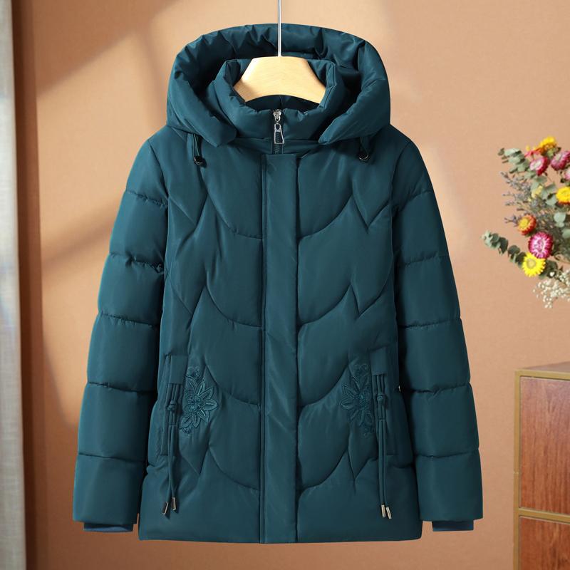 Middle-aged Woman Winter Coats Hooded Casual Plus Size Parkas Female Thick Warm Outerwears