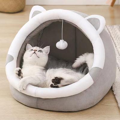 Милая кошачья кровать, теплая корзина для домашних животных, уютный шезлонг для котенка, подушка для кошачьего домика, палатка, очень мягкий коврик для маленьких собак, сумка для моющихся кроватей для пещерных кошек