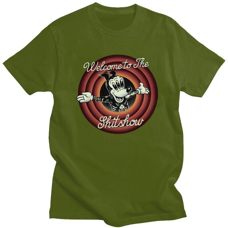 Custom Fashion Welcome To The Shitshow T Shirt Men Short Sleeve Tshirt Casual Tee 100 Cotton Oversized Tshirts Merchandise
