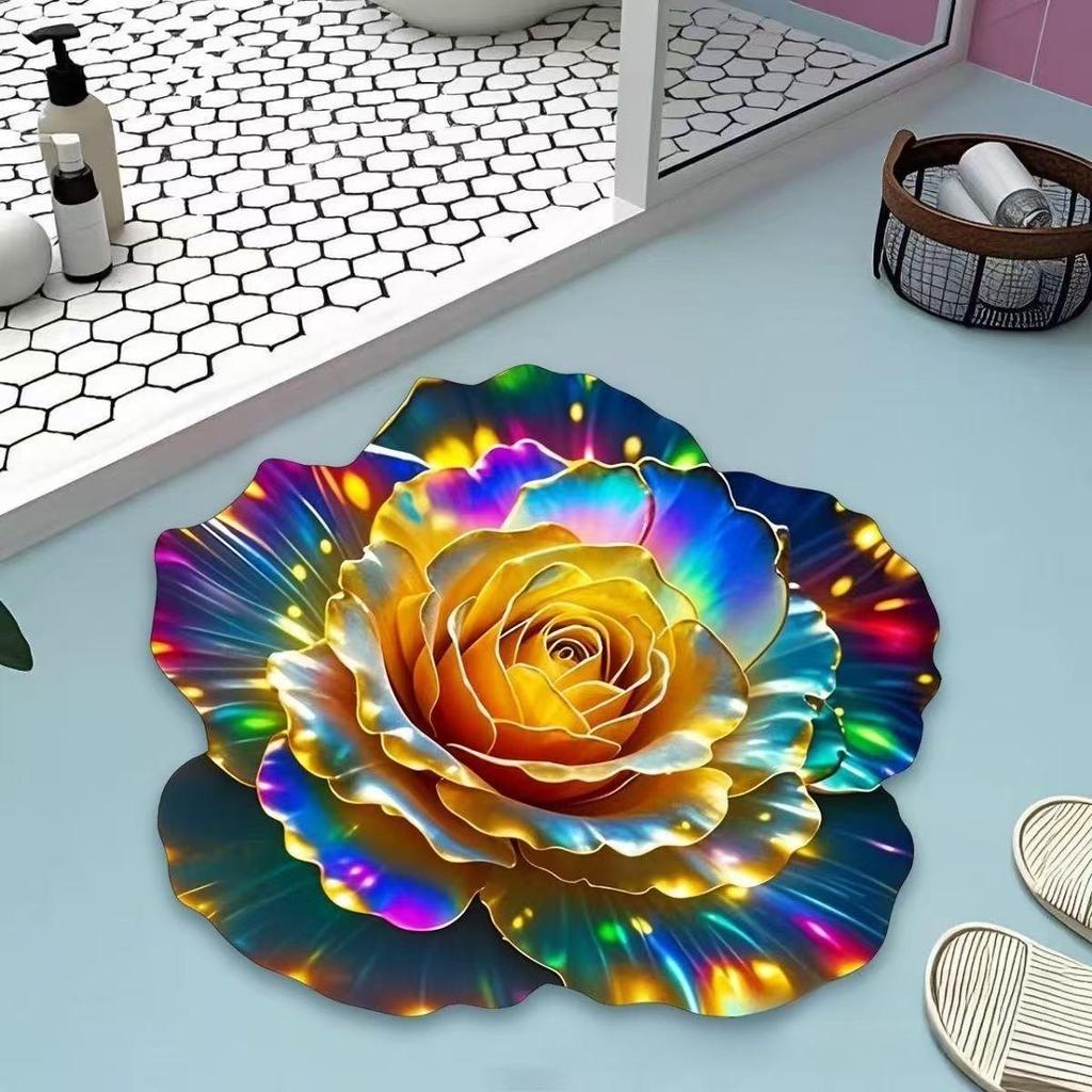 Высококачественный Цветочный Напольный Коврик, Нескользящий и Впитывающий Влагу Коврик для Дивана в Гостиной, Бытовой Коврик для Ванной Комнаты и Кухни