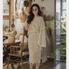 2023 Autumn Gentle Style Lace Shirt & Midi Skirt Set for Women