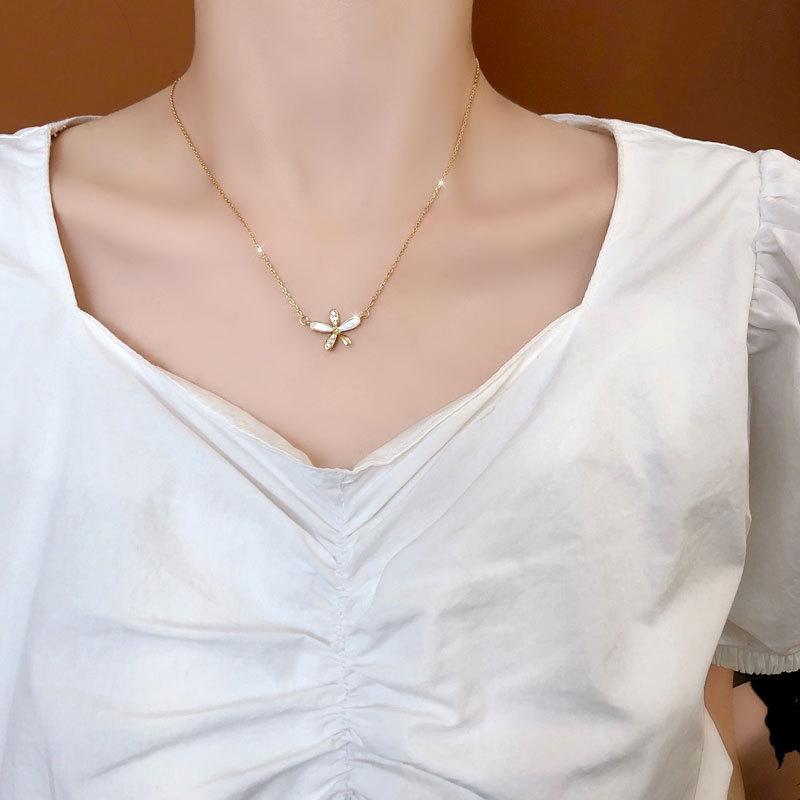 Ожерелье из свежего цветка, элегантная суперфея, универсальная цепочка на ключицу для студентки