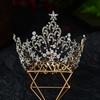 Европейское барокко, ретро-сплав, тиара со стразами, свадебная круглая корона, дворцовая корона, свадебные украшения