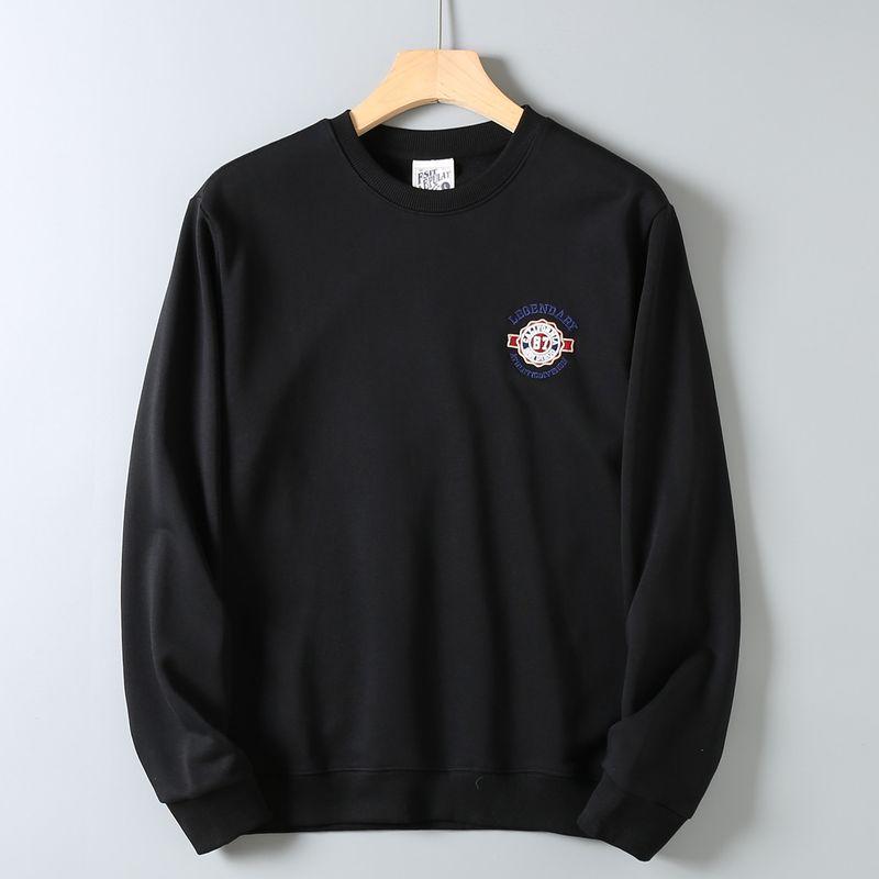 Men's Autumn Sweatshirt with Fish Scale Embroidery, Heavy Wash, and Long Sleeves, Suitable for Sports and Casual Wear