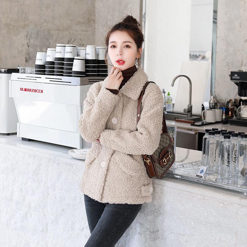 Women Imitate Lamb Wool Coat New Autumn Winter Short Loose Fur In One Grain Fleece Warm Outerwear Female Jacket Overcoat
