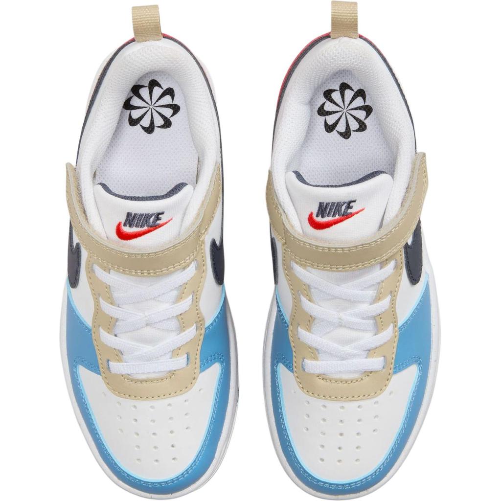 Nike Court Borough Low Recraft TD White Thunder Blue Light Crimson Baby Sneakers Blue-Beyond DV5458-124