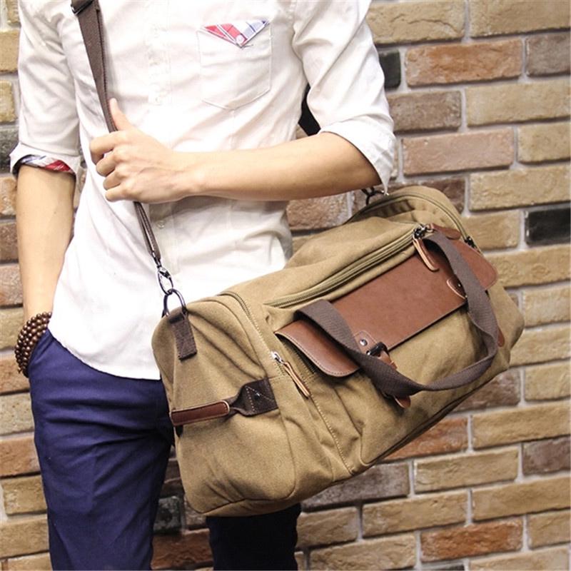 High Quality Canvas Large Capacity Travel Shoulder Handbag Crossbody Travel Duffel Women Duffle Bag