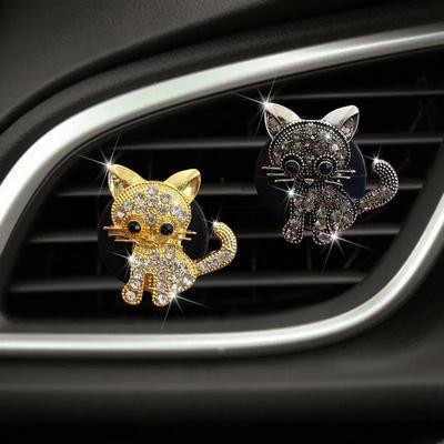 Автомобильный освежитель воздуха Bear Pilot Vent Perfume Cute Cat Gemstone Автомобильные освежители воздуха Clips Vent Cute Cartoon Decor Автомобильные аксессуары
