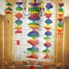 Rainbow 3D Wind Spinner - Colorful Handmade Bamboo Hanging Wind Chimes for Garden Outdoor Indoor Decoration 1pc