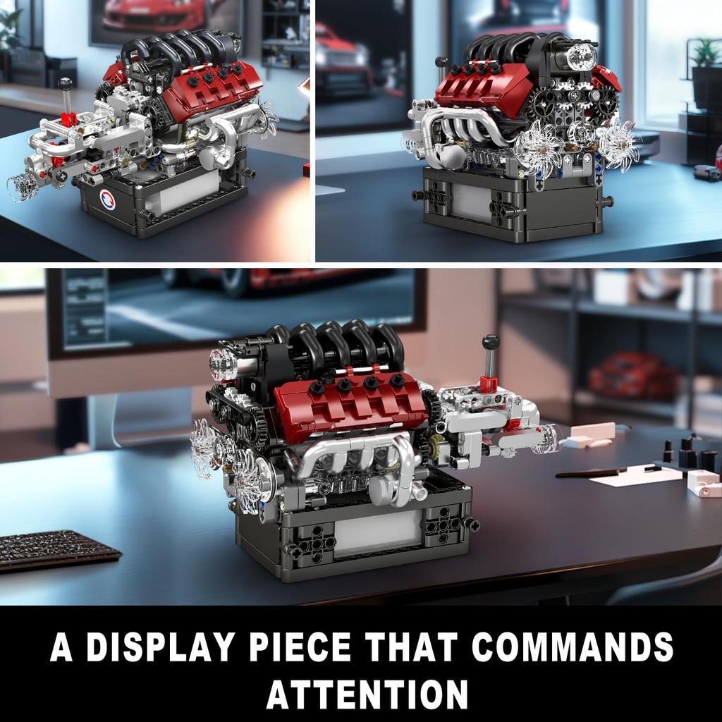 Mould King 10227 Суперкар Двигатель V8 + Трансмиссия Конструктор (787 штук) - Высокоточный набор для сборки для взрослых, обязательный для мех