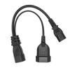 IEC320 C14 To IEC320 C13 and  Power Cord Professional Y Splitter Power Plug Cord 12.6in 10A