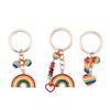 Trendy Rainbow Keychain Colorful Alloy Keyring Sturdy Designs for Everyday Use