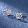 D Color S925 Sterling Silver Real 1CT Moissanite Round Stud Earrings For Women Wedding Fashion GRA Jewelry Pass Diamond Test