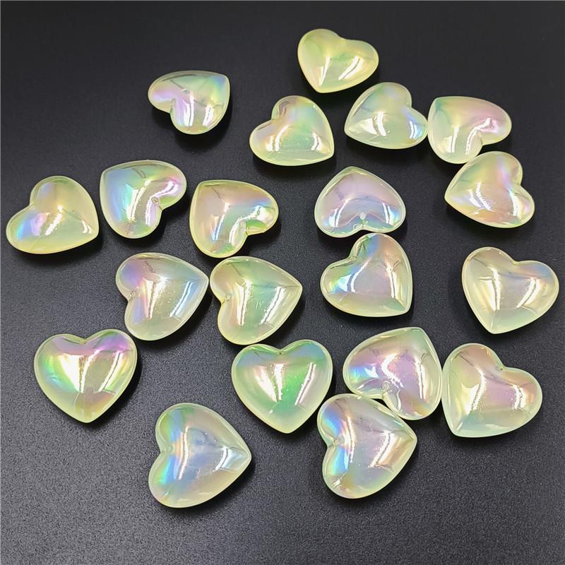 Креативные светящиеся ювелирные аксессуары, свободные бусины желейного цвета, модное ожерелье, персиковое сердце, браслет «сделай сам», материалы ручной работы, Aurora Dazzle 5 шт.