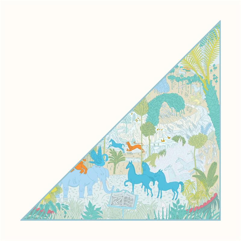 POBING Silk Scarf Women Geometric Triangle Scarves Head Echarpes Silk Foulards Femme Wraps Beach Shawls Bandana Lady Hijabs